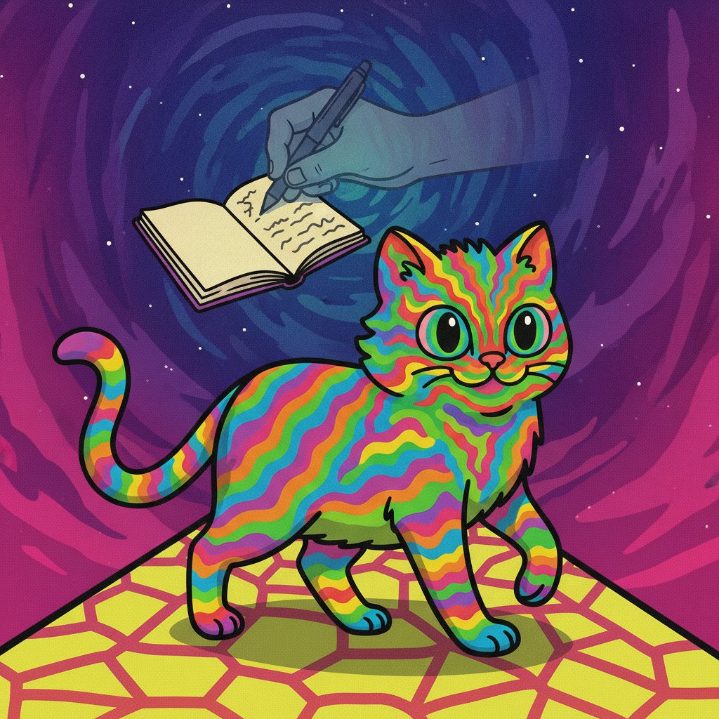 GasspasCat's tweet photo. the cat didn't crawl out of Matt Furie's sketchbook asking what it was supposed to mean.

$GASS walked off the page of Cortex Vortex already knowing and Furie watched it leave still holding the pen. some art stays on paper. some art finds the chain and stops answering to its creator.