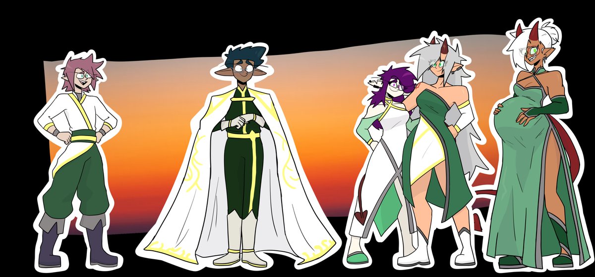 ElizaPregs's tweet photo. Wanted to draw everyone else's wedding outfits but didn't wanna do another background lol. https://t.co/yQ87wL7qym