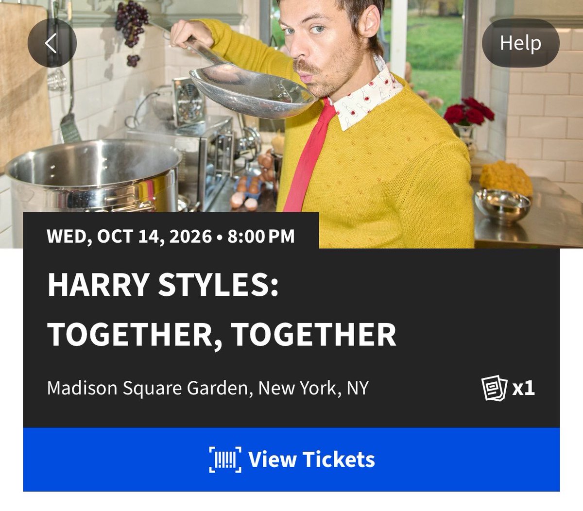 natilysb's tweet photo. daily selling tix to harry's shows at MSG in october in the 200s sec 😭 (1) for sat oct 9 and (1) for wed oct 14 under FV 

wts, ufs, nyc, new york, together together tour, harry styles https://t.co/7RmucspPzN