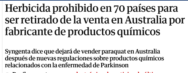 JulioLeberrie's tweet photo. Sab 25 Jul 2026 @guardian 

Syngenta, el productor de un herbicida prohibido en más de 70 países y que ha estado relacionado con la enfermedad de Parkinson, dejará de vender paraquat en Australia, diciendo que las nuevas regulaciones lo han hecho “comercialmente inviable”🧵1/5 https://t.co/nFXZb7E6gn