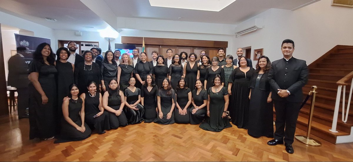 UKinSriLanka's tweet photo. Thank you to the Colombo Philharmonic Choir for a beautiful preview of Such Stuff As Dreams at Westminster House last week. Delighted to have supported an evening celebrating music, creativity &amp; the enduring cultural ties between 🇬🇧 &amp; 🇱🇰. https://t.co/NpYgXJzVtj