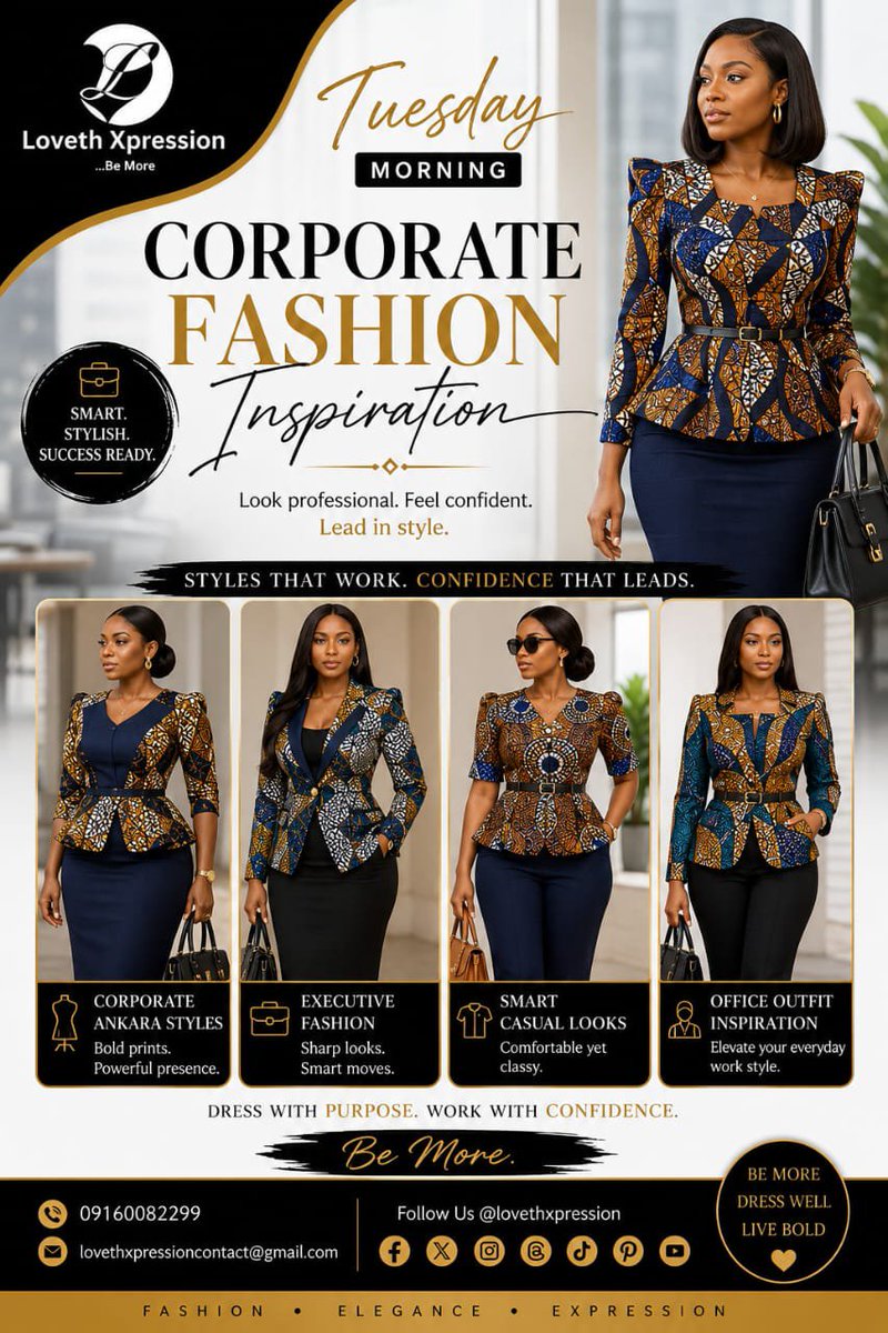 LovethXpression's tweet photo. Dress for success, lead with confidence, and let your style speak before you do. ✨

At Lovethxpression, we've got you covered

Contact us : 09160082299
Email: lovethxpressioncontact@gmail.com

#LovethXpression #CorporateFashion #AnkaraStyle #Dr.Lovethworld @lovethiyonawan https://t.co/39BuiqgC6I