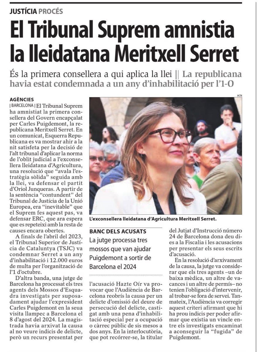jfreixanet's tweet photo. L'amnistia no esborra els anys d’exili, però sí que es confirma una cosa: no ens van poder doblegar.
Abraçada immensa, @MeritxellSerret . La teva dignitat també és la de tot un país.
Han de caure totes les causes. I Catalunya ha de poder decidir lliurement✊ https://t.co/lyTkfM4oJi