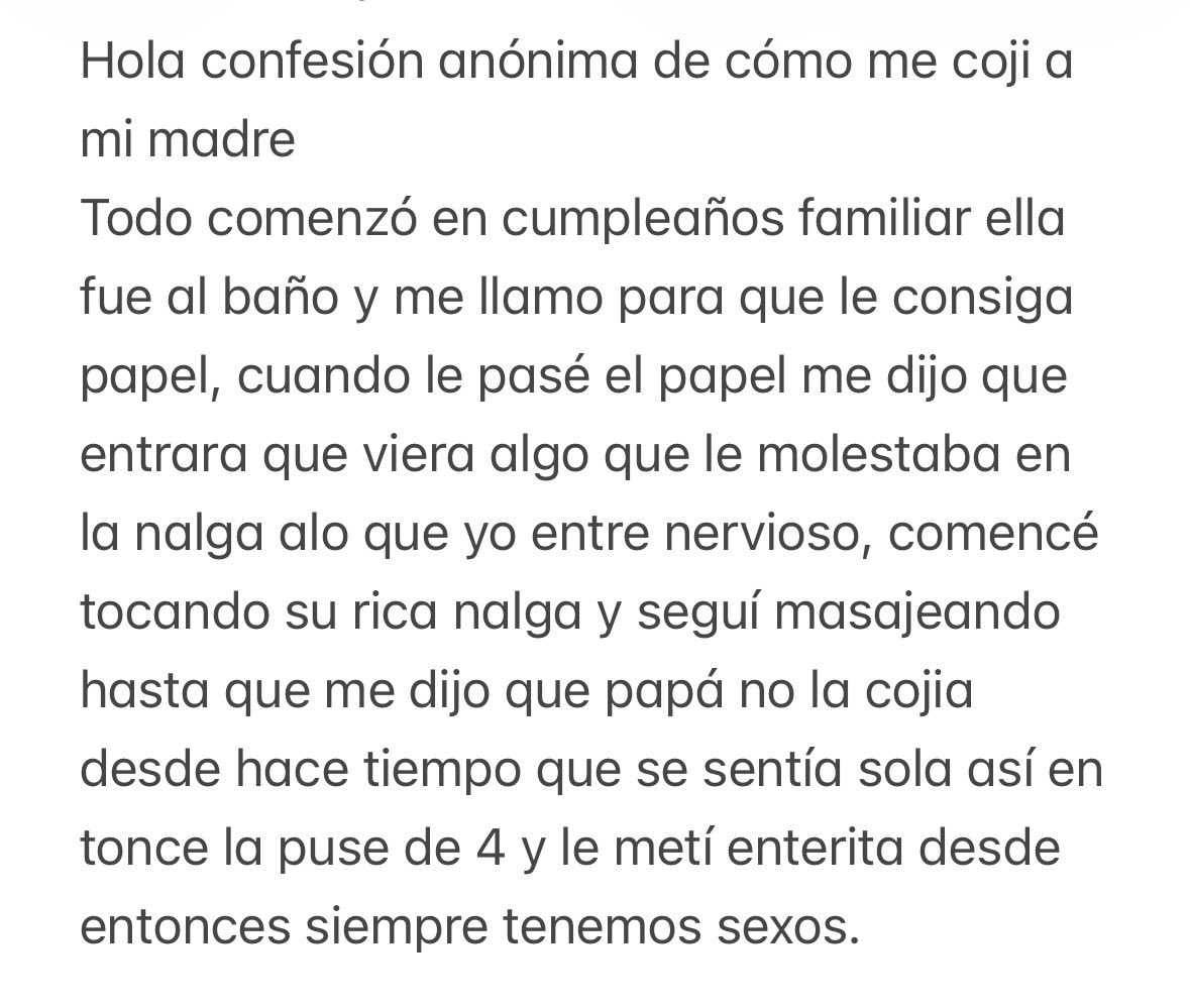 relatox69's tweet photo. Tiene sexo con su mamá desde hace tiempo 
Anónimo https://t.co/ZTFOzxvewA