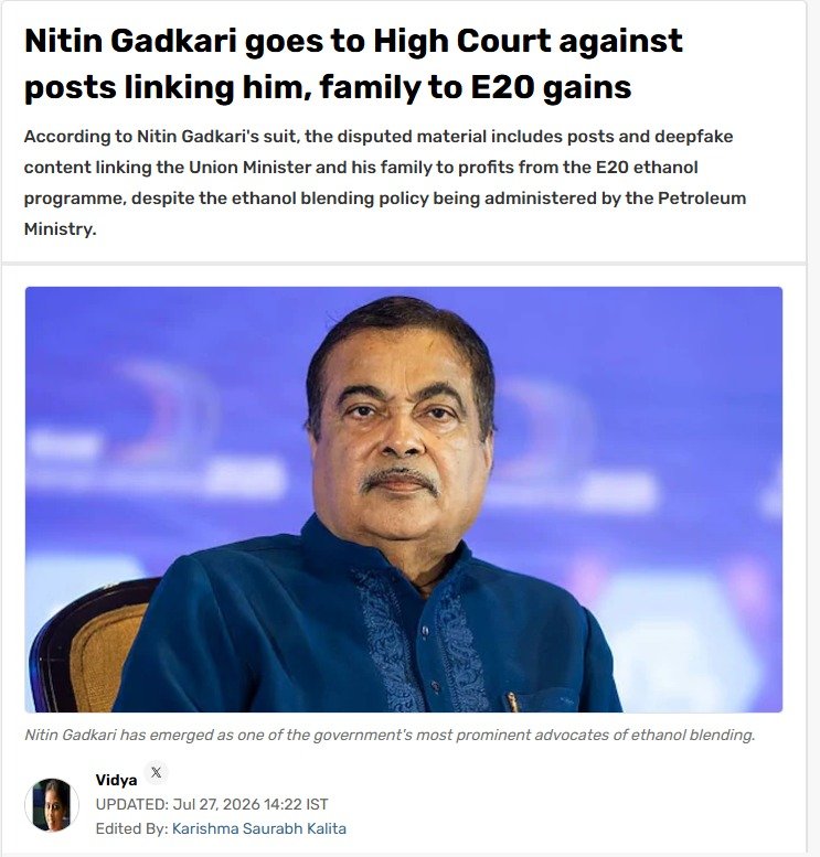 INCKerala's tweet photo. If Epstein Boy @HardeepSPuri files this case it would have made more sense. He never spoke of E20 despite being the Petroleum Minister. 

This @nitin_gadkari was always talking about Ethanol, E20 being sold for 15 Rupees per litre and what not. His both sons run two Ethanol producing companies, which are values thousands of crores.

Now he is filing cases against people who connected him to E20. What a coward-liar you are, Gadkari. True Sangh worker.