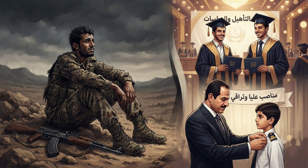 khaled177286522's tweet photo. يُطالبون الجيش الوطني بتحرير صنعاء وهو مهمش، مكسور النفس والمعنويات، وبدون رواتب، بينما يُؤهِّلون أبناءهم، يدرسونهم، ويُعيِّنونهم في المناصب العليا! تناقض صارخ يكرس الظلم ويقوض الثقة.
#الجيش_الوطني #اليمن https://t.co/uxjn6nPnKR