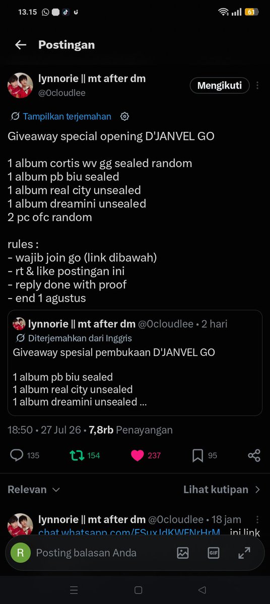 ms_edwards7's tweet photo. @0cloudlee done kakkkkk bismillah semoga rezeki hahaha 😚🤭🫰🏻 https://t.co/U64gRwD1qK