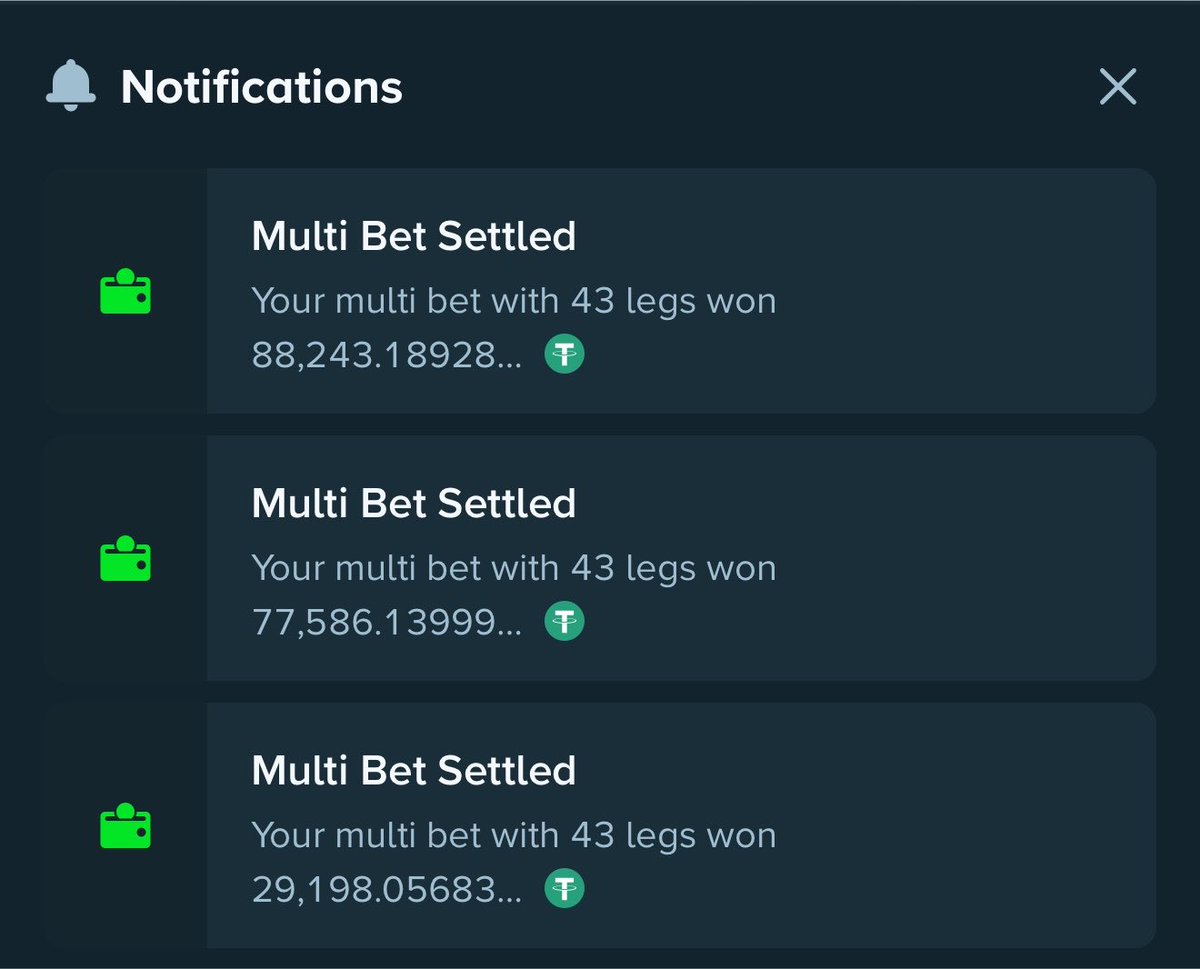 Mrbankstips's tweet photo. 16k odds! 41 wins from 43 ✅✅✅✅✅✅✅✅✅✅✅✅✅✅✅✅✅✅✅✅✅✅✅✅✅✅✅✅✅✅

Flex 2 for 390 odds incoming ♻️

Flex 3 for 110 odds BOOOM✅✅✅✅✅✅✅✅✅✅✅✅

Flex 4 for 39 odds BOOOM✅✅✅✅✅✅✅✅✅✅✅✅

Flex 5 for 15 odds BOOM✅✅✅✅✅✅✅✅✅✅✅✅✅

$195k in the bag 🔥🔥🔥🔥🔥🔥🔥🔥🔥

Congratulations 🎉 

What a win! 

Join stake via https://t.co/zNIDVi9VVx

Promo code banks 

Telegram channel https://t.co/onNA2IpWas

Share those greens 🔥🔥🔥🔥