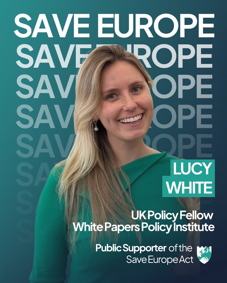 SaveEuropeAct's tweet photo. Thank you to Lucy White (@lucyjaynewhite1) for being a public supporter of the Save Europe Act! https://t.co/pxDpy67iRD