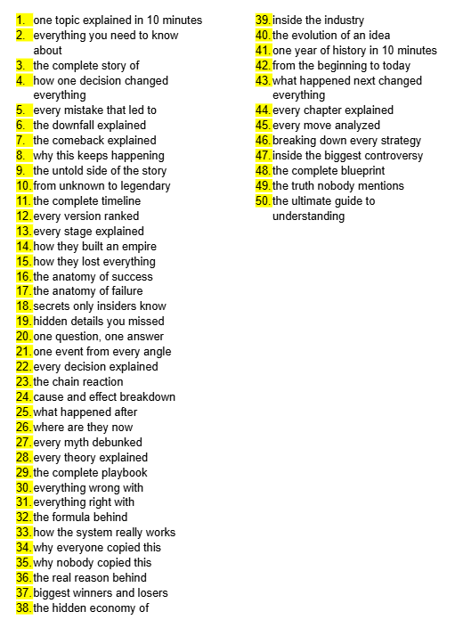 successfaceless's tweet photo. 50 video formats blowing up on faceless channels: https://t.co/wquu4Zn1LH