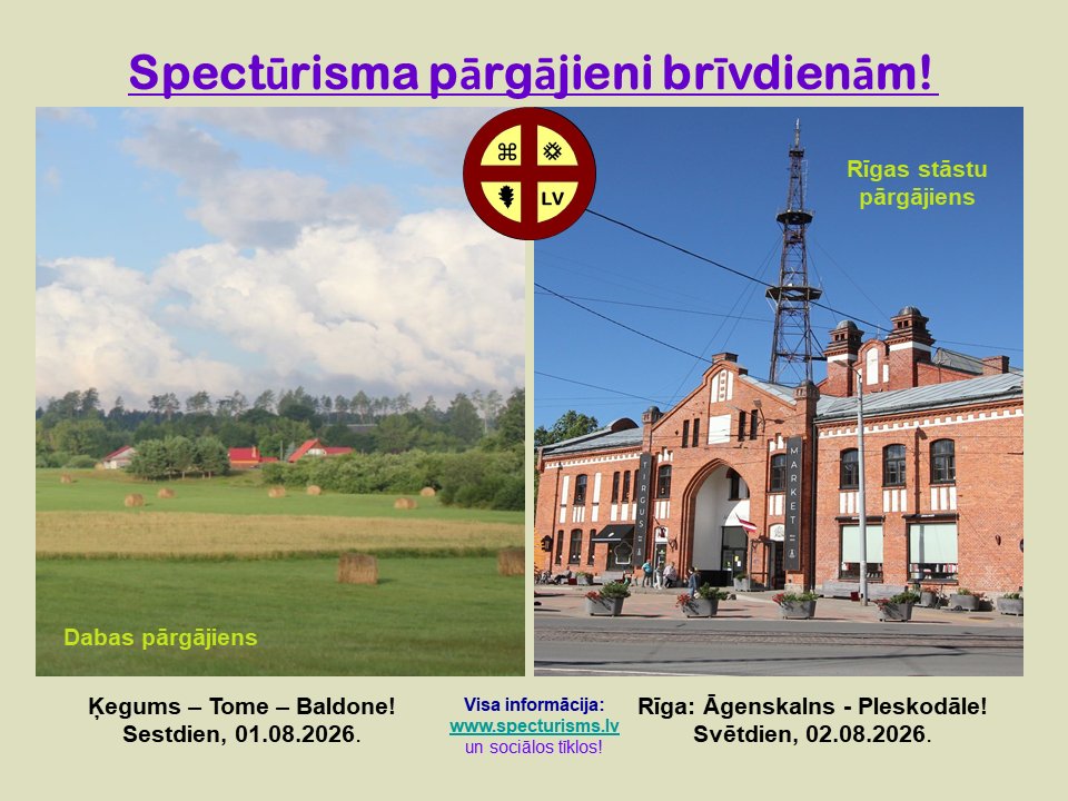 specturisms's tweet photo. Sāc augustu aktīvi! Nāc Spectūrisma pārgājienos!
1.08. - #dabas #pārgājiens
2.08. - #rīgas stāstu pārgājiens no #Āgenskalna līdz #Pleskodālei
Iepazīsti #Latviju un #Rīgu izzinošos #pārgājienos!
#Visa informācija: https://t.co/BC1Gvf0pYT
#ceļojumi #augusts #vasara #ikvienam #tev https://t.co/JYMlkPwGZc