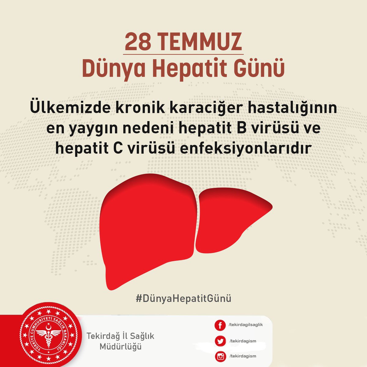 tekirdagism's tweet photo. "28 Temmuz Dünya Hepatit Günü"
@saglikbakanligi @halksagligigm @sbsggm 
#HepatitGünü https://t.co/dSeDmdSG2P