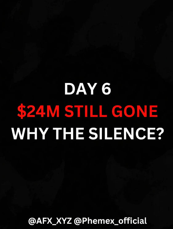 Art0fDeFi's tweet photo. 1/ @AFX_XYZ @Phemex_official

🚨 Day 6.

$24 million of user funds are still gone.

Why are you still silent?  

When will you finally make the victims whole?

Or are you counting on people simply giving up? https://t.co/6A33ERZ8RU