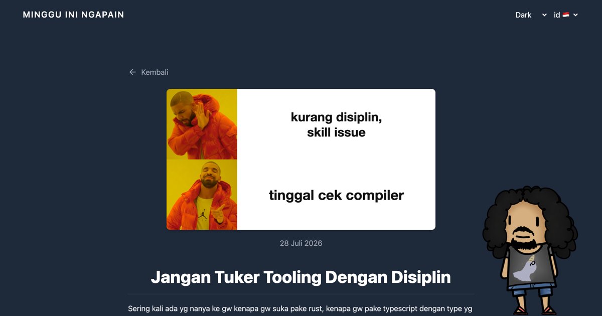 mustafasegf's tweet photo. beberapa kali ditanya kenapa gw suka pake rust. kenapa gw pake typescript dengan strict typing. gw baru tulis blog soal pola pikir gw tentang kenapa gw akan pilih tooling yang lebih baik dibanding disiplin https://t.co/nXrqeleu05