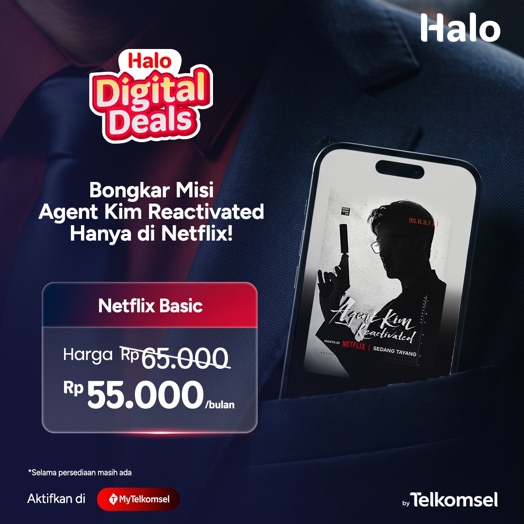 ar3klokal's tweet photo. 🕵️ Agent Kim kembali aktif!

Bongkar rahasia di balik setiap misi dalam Agent Kim Reactivated, hanya di Netflix.

Nikmati Netflix Basic cuma Rp55.000/bulan lewat Halo Digital Deals. 📱 Aktifkan sekarang di MyTelkomsel!

*Syarat dan ketentuan berlaku. https://t.co/juGjogH0Ph