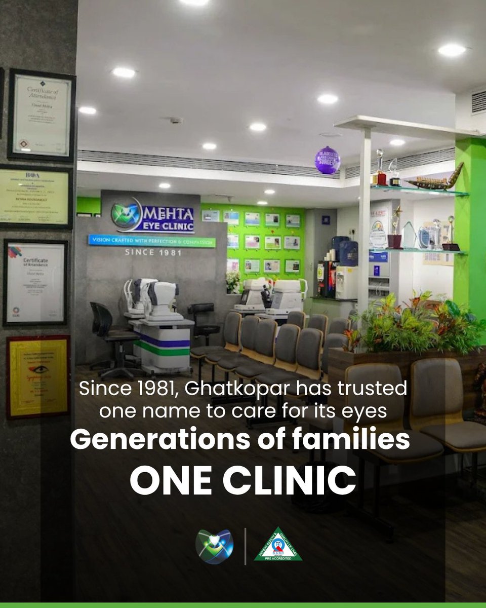 MehtaEyeClinic's tweet photo. What began as a small clinic founded by Dr. Vinod C. Mehta has grown into a trusted team of specialists across LASIK, cataract, retina, glaucoma, dry eye and paediatric care, all under one roof. https://t.co/KIECFnytvT
