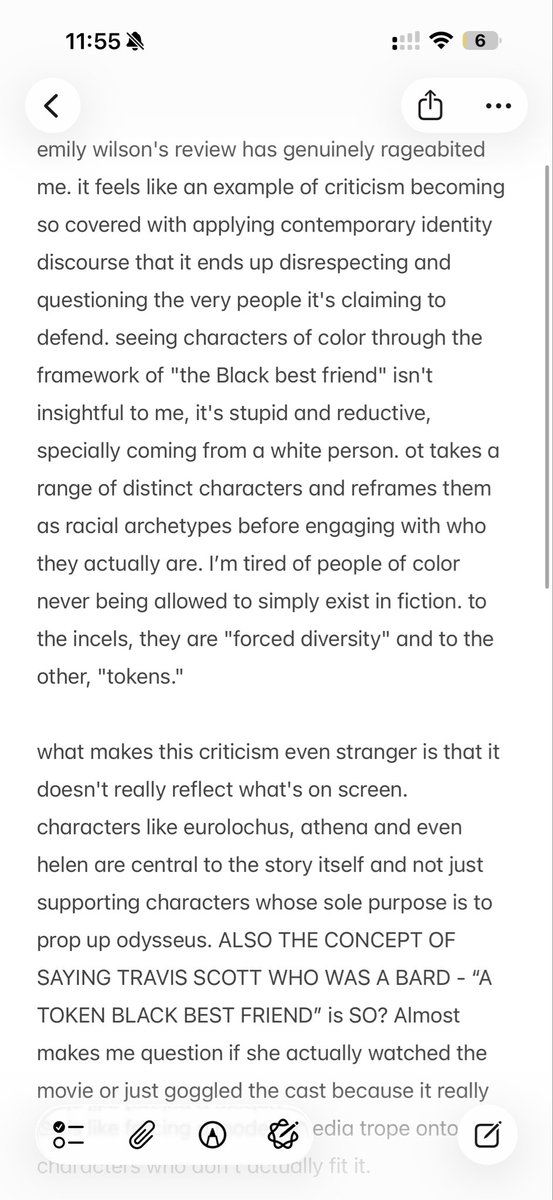 fitfonfilms's tweet photo. tldr : emily wilson throwing the word “token black best friend” in her attempt of sounding so woke almost makes her interpretation of these characters closely align with the same framework and ideology about race and identity that the bigots and incels have been complaining about https://t.co/OrEMayazf4