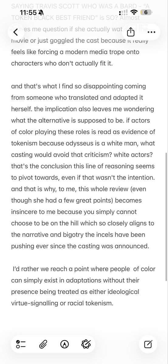 fitfonfilms's tweet photo. tldr : emily wilson throwing the word “token black best friend” in her attempt of sounding so woke almost makes her interpretation of these characters closely align with the same framework and ideology about race and identity that the bigots and incels have been complaining about https://t.co/OrEMayazf4