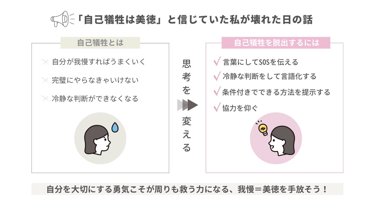 nyan_chu007's tweet photo. Day19“「自己犠牲は美徳」と信じていた私が壊れた日の話”

子どもができると自分のことを
後回しにすることがたくさんあるけど
自分の気持ちも大切に
自分ファーストの日があったって
全然いいですよね☺️

そんな私は推し活が心の栄養剤💎
これからも全力で推していきます😎

#図解講座
#ぽんぬ さん https://t.co/u46nd30WPN