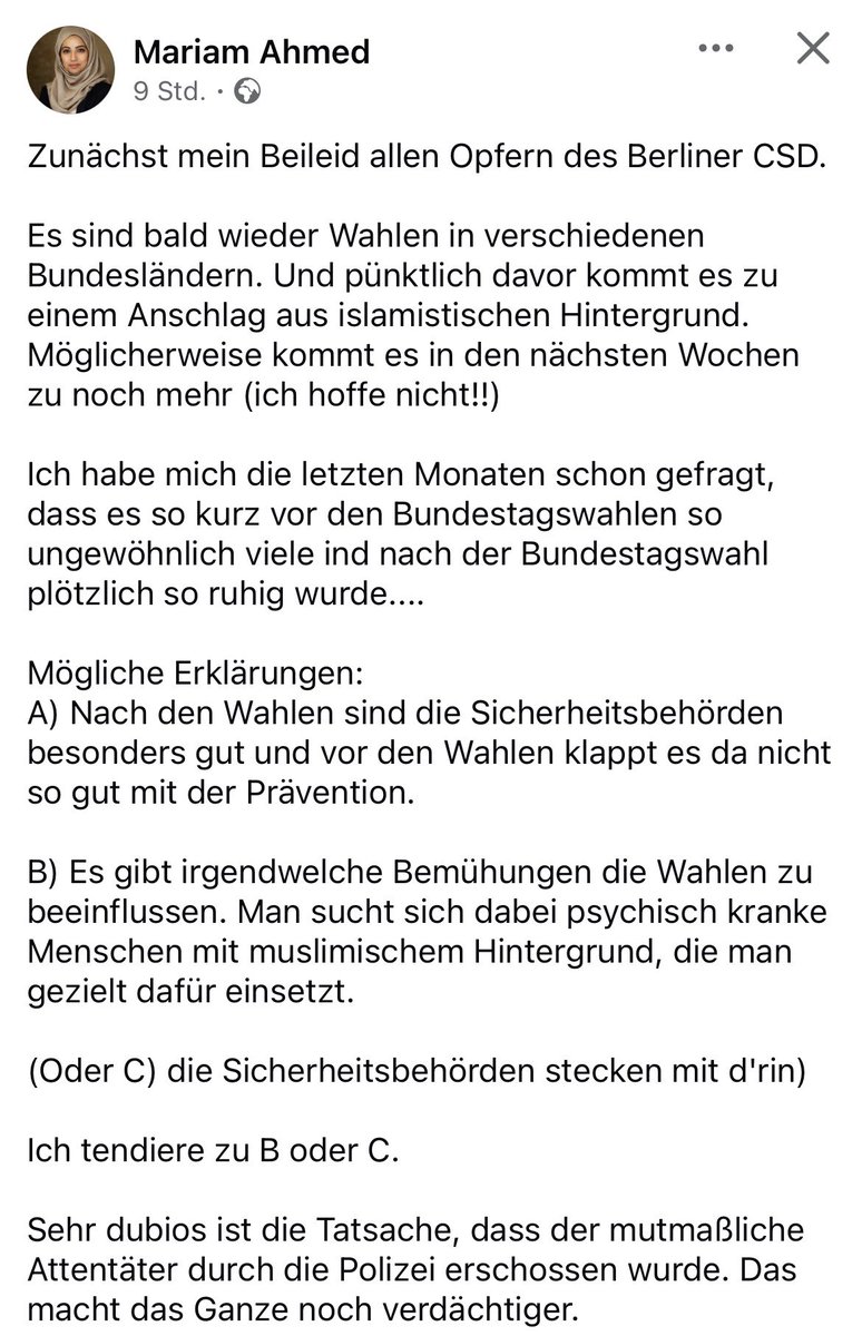 HasnainKazim's tweet photo. Klassiker nach jedem islamistisch motivierten Anschlag: Jeder ist schuld, nur mit Islam hat es nichts zu tun.

Solange Muslime nicht in breiter Mehrheit erkennen: ‚Wir haben ein Problem in unseren eigenen Reihen, und zwar ein großes!‘, werden wir dieser Gefahr nicht wirksam begegnen.