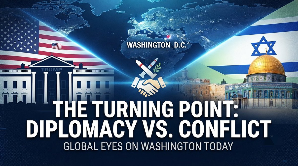 Mirajfd's tweet photo. Diplomacy on the edge or a step toward peace? 🌐 As global eyes lock on the high-stakes Trump-Netanyahu showdown and shifting tides in the Middle East, the world waits to see what’s next. War rooms or negotiation tables—where does the future lead? ⚖️🕊️

#Geopolitics #TrumpNetanyahu #MiddleEast #USIsraelRelations #Diplomacy #GlobalNews