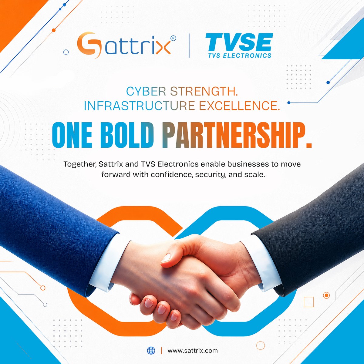 SattrixInfo's tweet photo. 🤝 𝗣𝗮𝗿𝘁𝗻𝗲𝗿𝘀𝗵𝗶𝗽 𝗔𝗻𝗻𝗼𝘂𝗻𝗰𝗲𝗺𝗲𝗻𝘁
We are proud to announce our strategic partnership with 𝗧𝗩𝗦 𝗘𝗹𝗲𝗰𝘁𝗿𝗼𝗻𝗶𝗰𝘀!
#Sattrix #TVSElectronics #StrategicPartnership https://t.co/iG1lAr8Fb1