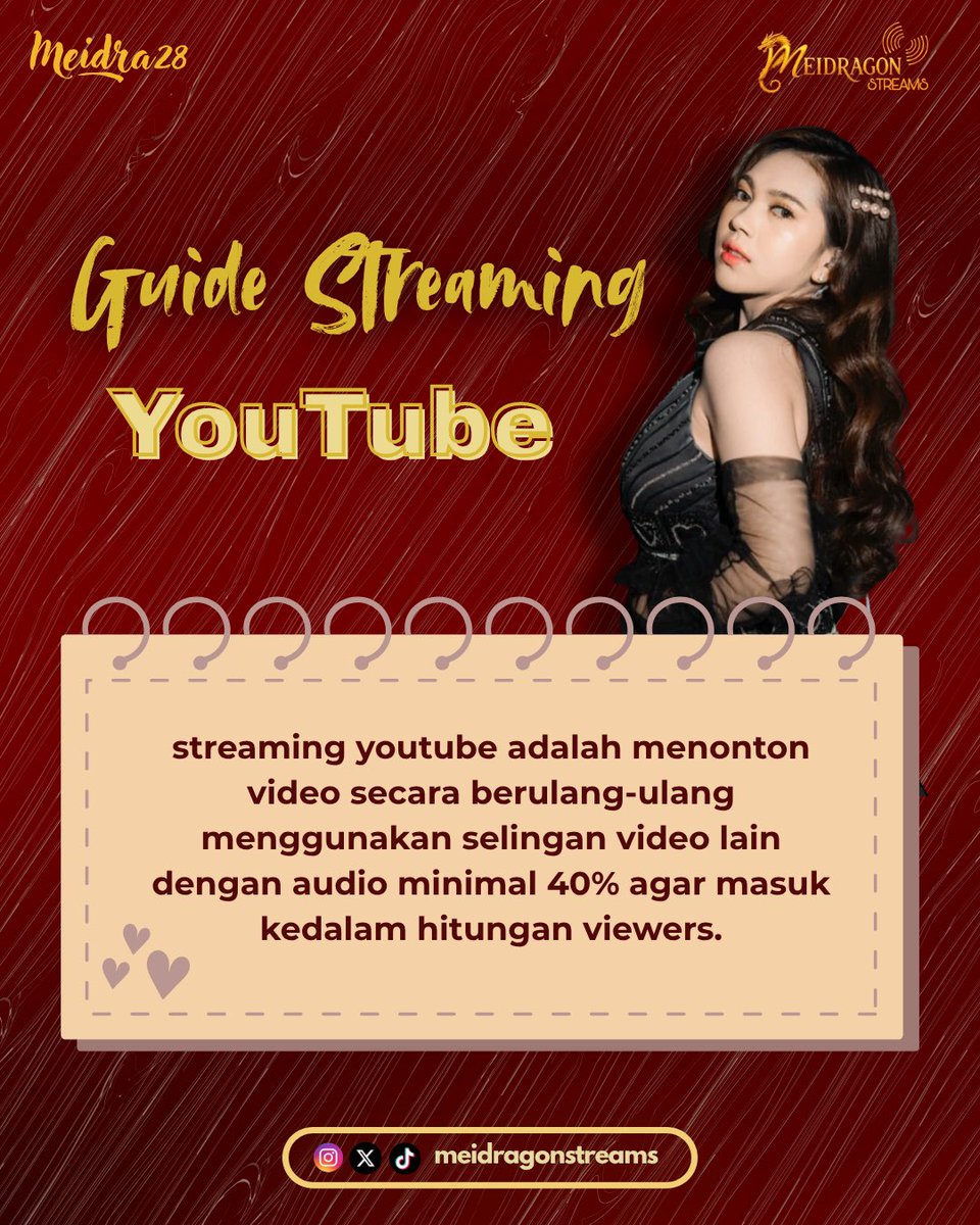 MeidragonStream's tweet photo. Menyambut perilisan yang semakin dekat, yuk pahami dulu guide streaming YouTube ini biar nanti kita bisa streaming bareng dan memberikan dukungan terbaik untuk lagu yang akan segera rilis. 🤍

#Meidra https://t.co/2ytJQ78Vo9