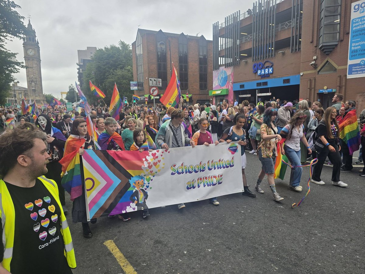 TrueEqualit's tweet photo. Look closely at this photo from Belfast.
Not a “celebration of love and diversity.” Not “support.”
This is direct, cynical propaganda of sexual ideologies aimed at children. 

In the foreground — schoolkids. Little ones. In rainbow capes, with flags, holding a huge banner that says “Schools United at PRIDE.” Adults around them are smiling, posing, leading them down the street like it’s a carnival. Rainbow flags of every kind are everywhere, including those that represent specific sexual and gender identities.

Schools. United. At Pride.

This is no longer “tolerance.” This is the systematic insertion of adult sexual topics into children’s minds. Kids are being taken out onto the streets and taught to take pride not in studying, not in sports, not in friendship — but in things that belong to the intimate sphere of adults. They are being taught that it’s “normal” to publicly display sexual preferences and gender experiments.

Where is the protection of childhood here?  Where is the line between “support” and ideological corruption?

Why are schools being turned into the platform for this?
The answer is simple: because a child is the most convenient target for propaganda. He still can’t think critically, he trusts authority figures (teachers, the adults at the parade), and he easily accepts any “rainbow” picture as truth.

This is not about rights. This is about capturing the minds of the next generation.
And as long as society pretends that “everything is fine, it’s just flags,” pictures like this will keep multiplying.

Children are not tools for a political agenda.
Children are not decorations for adult ideologies.
Children have the right to grow up without sexual topics being forced on them.

Enough. Stop this propaganda in schools.