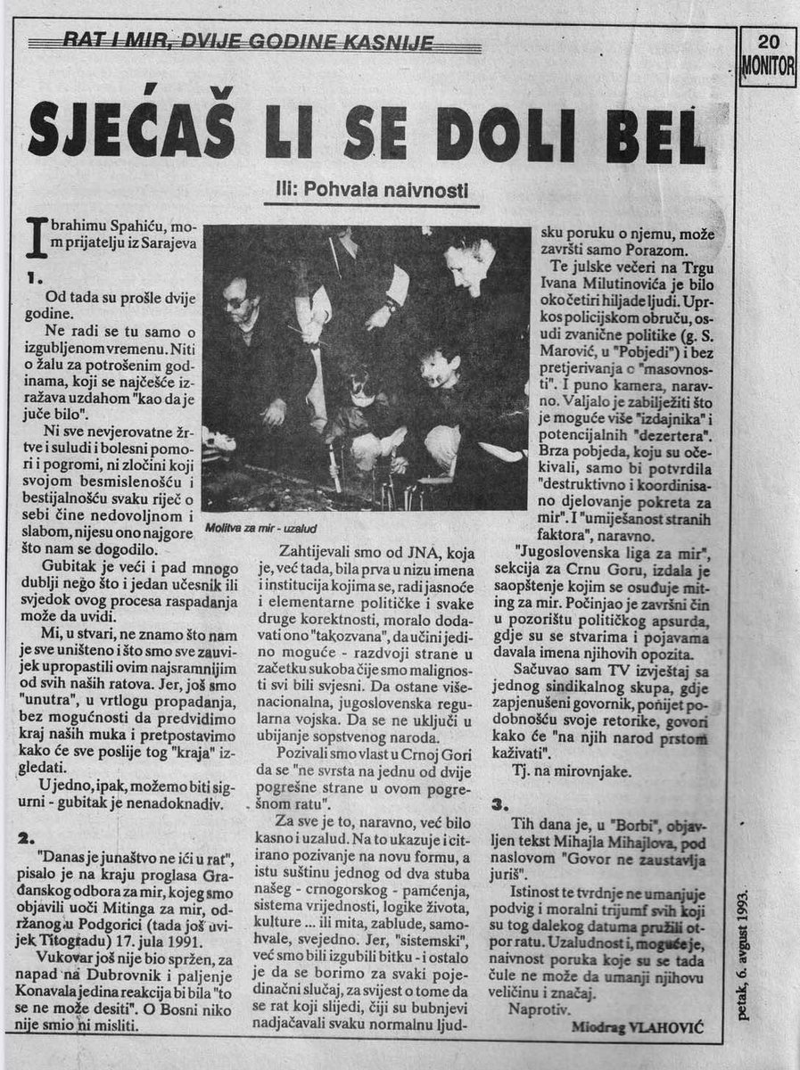 Mico_Vlahovic's tweet photo. Petak, 6. avgust 1993. (Šalje mi prijatelj.)

Prošle su 33 godine … Pohvala naivnosti! https://t.co/fM4OO2IWqG