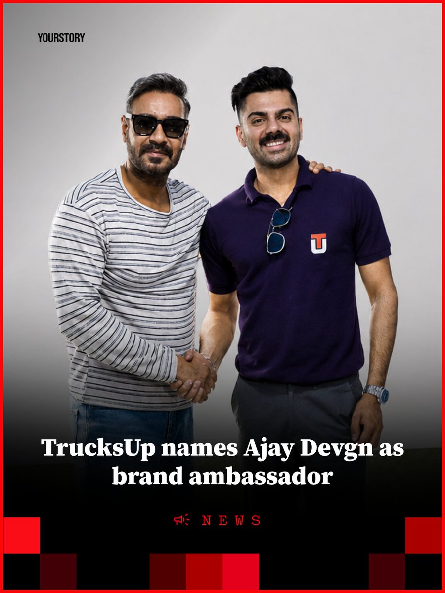 YourStoryCo's tweet photo. TrucksUp, the integrated digital platform for India’s trucking ecosystem, has appointed actor @ajaydevgn   as its new brand ambassador under the campaign theme “TrucksUp – Ab Apni Chalao.” The company said the partnership will help deepen brand recall and build a stronger emotional connect with truck owners, drivers, fleet operators, transporters and MSMEs across urban and rural markets.

TrucksUp is positioning itself as a one-stop platform across the commercial vehicle ownership lifecycle, with the aim of making trucking more connected, transparent and technology-led. The move is also meant to expand its reach across Tier-II and Tier-III cities and key logistics corridors, as the brand looks to grow trust and awareness in a fragmented industry.

#TrucksUp #AjayDevgn #BrandAmbassador #Trucking #Logistics #TransportTech