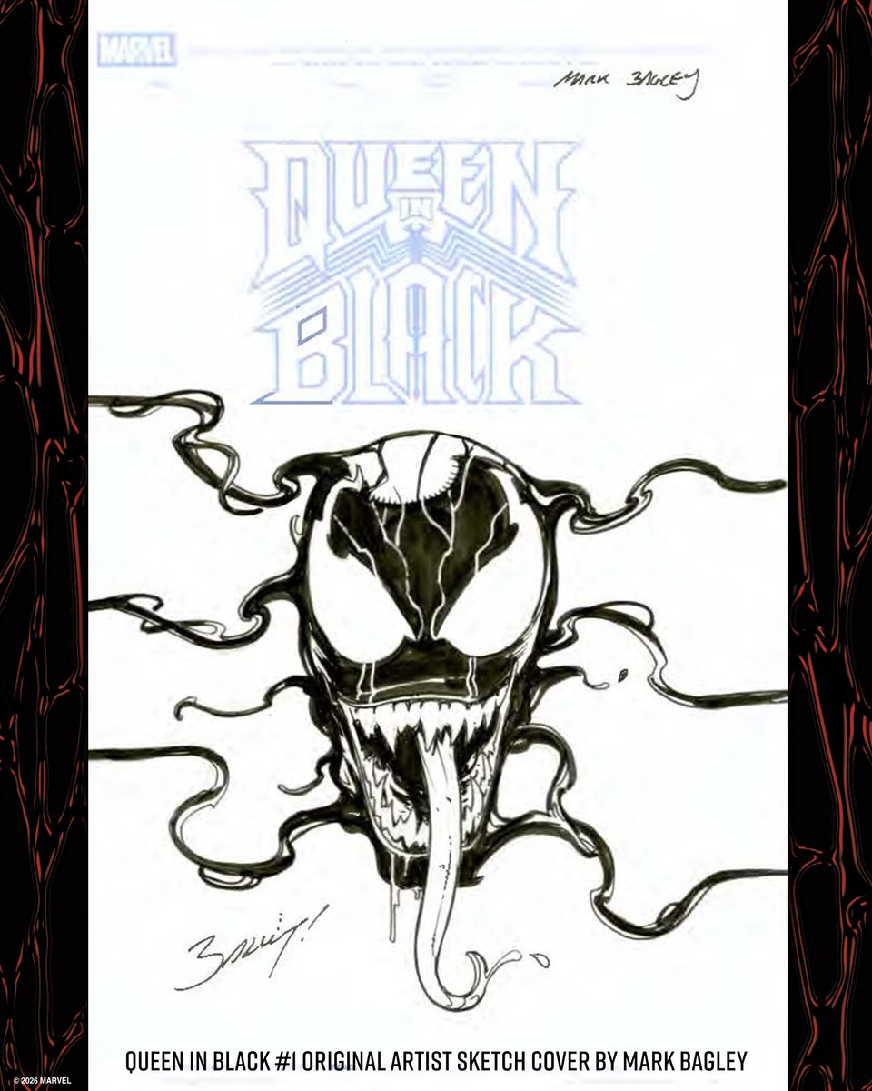 MarvelComicsHQ's tweet photo. These sketch covers are hotter than Hel! 🧵⬇️

Look for ultra-rare artist sketch covers by Iban Coello, Alex Saviuk, Ryan Stegman, Mark Bagley, Chip Zdarsky, Benjamin Su, Chris Campana, Enid Balam, Jim Rugg, Justin Mason, Mike Henderson, Ron Lim, and Scott Koblish in ‘Queen in Black’ #1 True Believers Blind Bags, available at your local comic shop this Wednesday. Plus, exclusive variant covers not available for individual purchase will be available inside every True Believers Blind Bag.
