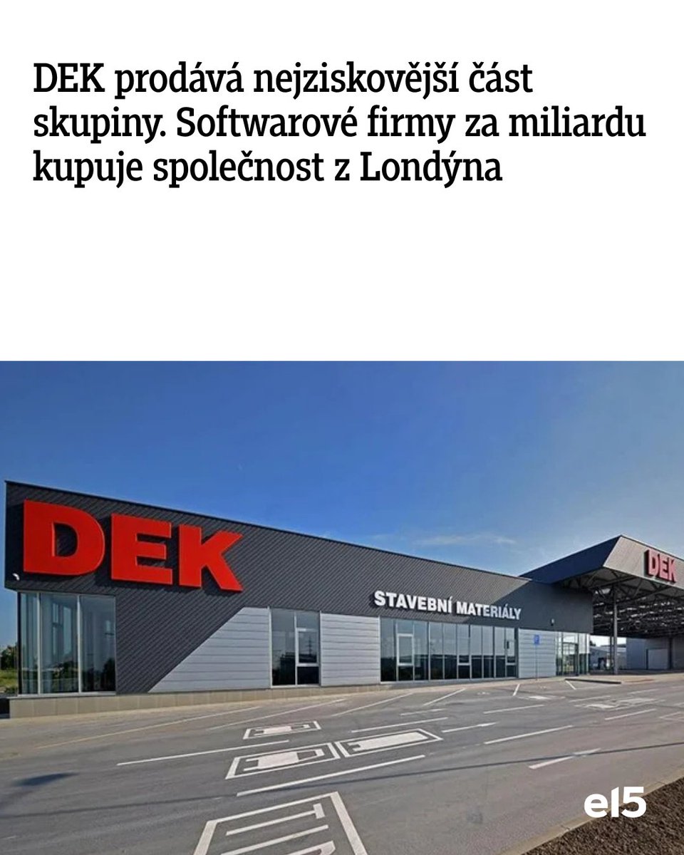 e15_cz's tweet photo. 💻 DEK prodává svou maržově nejziskovější část. Hodnota transakce podle odhadu e15 přesáhla miliardu korun.
👉 https://t.co/W8DHqwW8Zd https://t.co/h4Z9y9gdaS