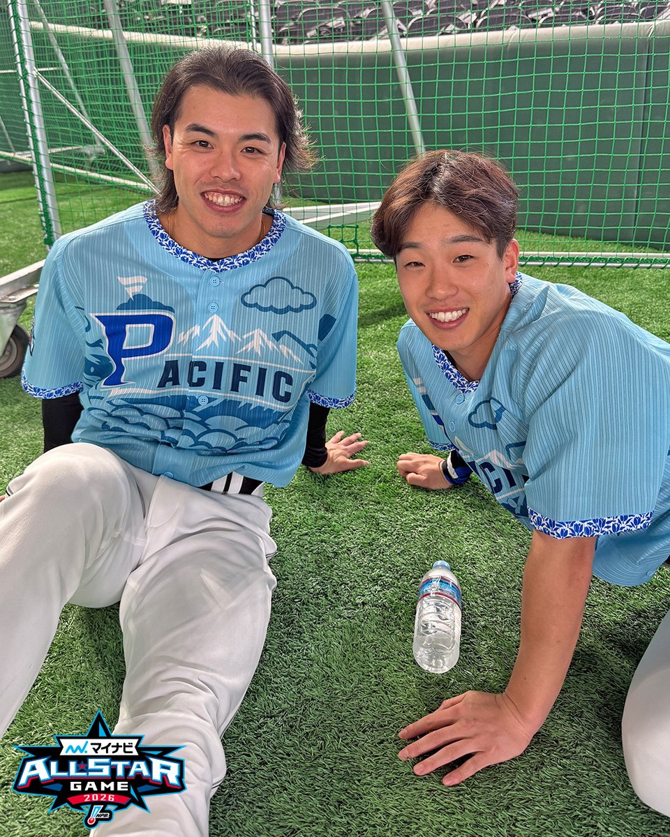 lions_official's tweet photo. お互いの守備を褒め合い、和気あいあいと過ごしていました☺️
 
#小川龍成 選手
#滝澤夏央 選手
 
#seibulions #chibalotte #オールスター https://t.co/37BM44c2ir