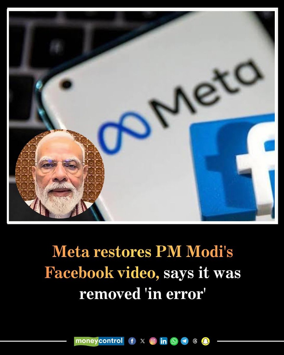 NationalTribez's tweet photo. ?
Meta on July 28 said a video on Prime Minister Narendra Modi's FB account was removed "in error" &amp; has since been restored
In the early hours of July28 MetaOwned Facebook briefly restricted access to PM Modi's first address to GenZ during the CJP-led student protests
#Softpower https://t.co/Leji5jRwKw
