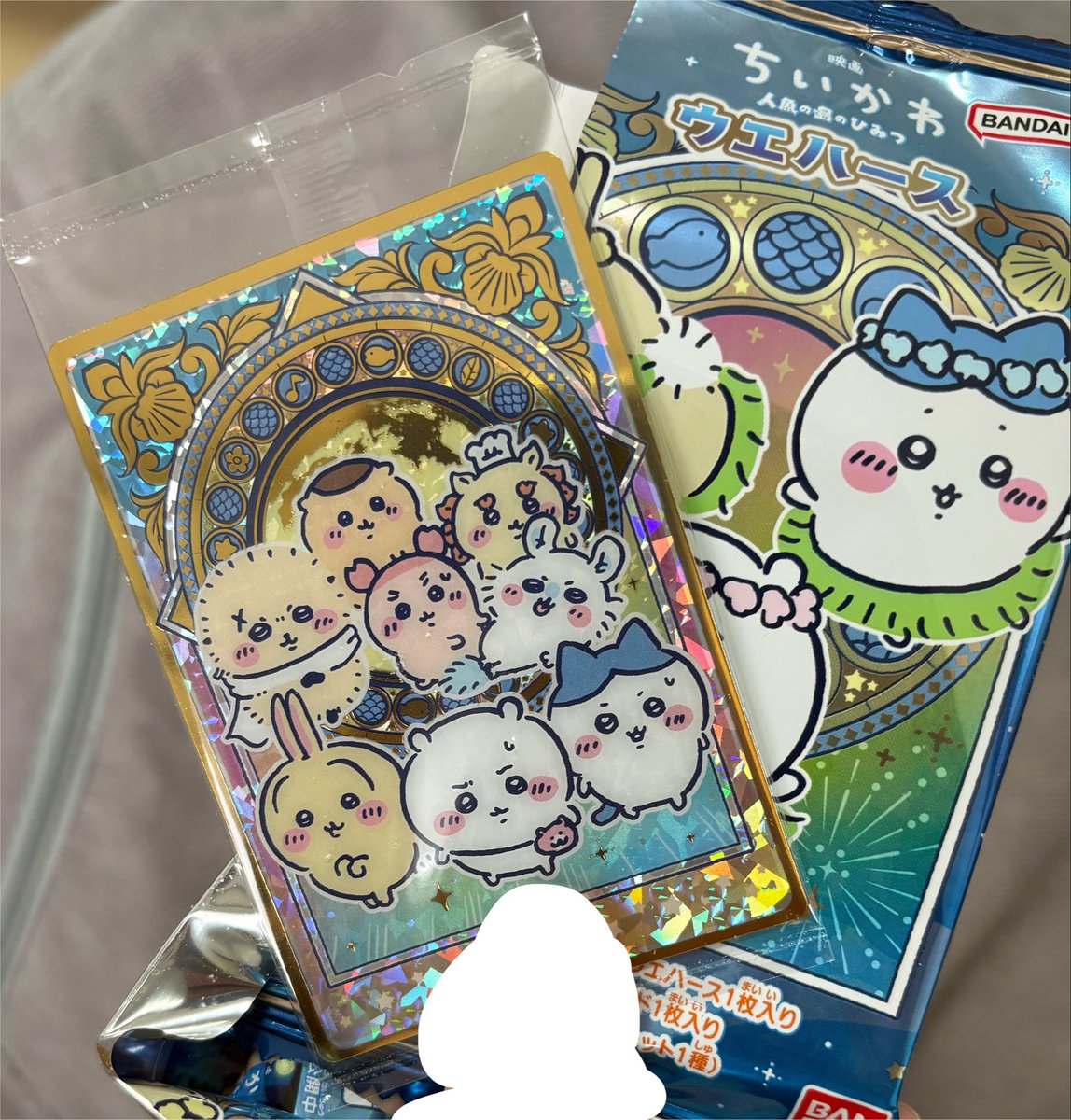 x_fyu2's tweet photo. ちいかわウエハース！レア出た！1個だけ買ってこれは私にしては運が良い！
シークレット煮付なの知ってマジで草 https://t.co/t90D0CEPhn