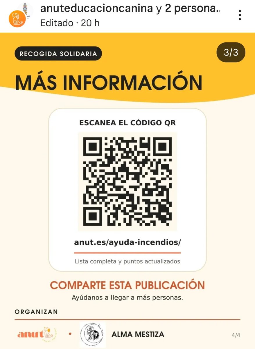 areagossosbdn's tweet photo. 🚨🚨 AYUDA SOLIDARIA 🚨🚨
La asociación ANUT Educación Canina ha organizado una recogida de alimentos y otros artículos necesarios, para los animales afectados por los incendios de #Ávila y #Madrid
Contacto en el post ⬇️
Máxima difusión
📣📣📣
#ayudasolidaria #animalesenapuros https://t.co/8aRT8VXwWa