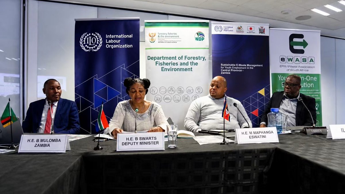ilolusaka's tweet photo. .@ilo_pretoria #DWT Director, @MusindoAlexio highlights the importance of the study tour, saying it is an investment in partnerships, knowledge exchange and building #sustainable #e-waste #ecosystems that create opportunities for young people across the region. #ILO https://t.co/5nylsdzzN5