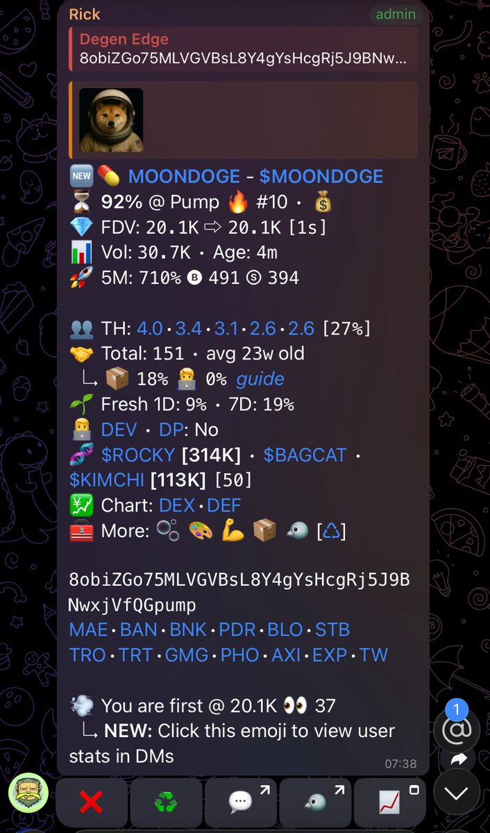 DegenEdge_'s tweet photo. Watch your entry on $MOONDOGE
Gamble for now 
Ca#

8obiZGo75MLVGVBsL8Y4gYsHcgRj5J9BNwxjVfQGpump https://t.co/GMMMFRO7Zk
