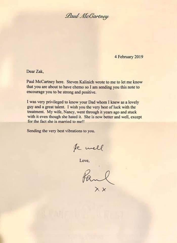 For_Film_Fans's tweet photo. Paul McCartney's letter to Zak Nilsson, son of his old friend Harry Nilsson.

Class human. https://t.co/IfWouzohwp