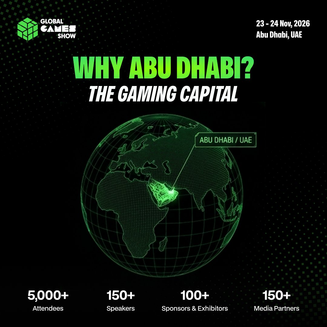 GlobalGamesShow's tweet photo. Why Abu Dhabi?

A city where game developers, publishers, investors, creators and esports leaders come together to shape the future of interactive entertainment.

From game development to AI-powered experiences, Abu Dhabi is where the gaming industry builds what's next.

⚡ That's why the next Global Games Show happens here. 
https://t.co/LY57KeGtae 

#GlobalGamesShow #Gaming #AbuDhabi