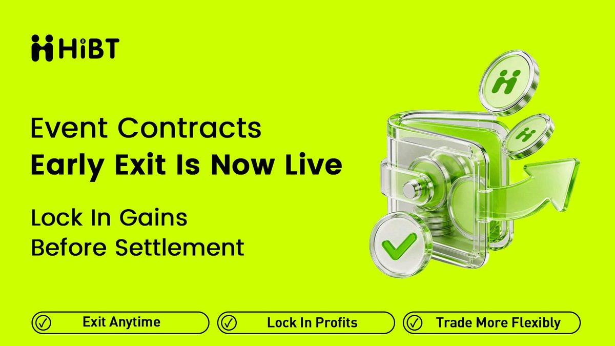 HibtAsia's tweet photo. 🚀 Event Contracts Ngày Càng Linh Hoạt. 

Early Exit hiện đang lên sóng trên HIBT Event Contracts.
Không còn cần phải đợi đến khi thanh toán nữa. 

✅ Chốt lời trước trước khi hết hạn
✅ Thoát ra bất kỳ lúc nào trong thời gian contract. 
✅ Giao dịch với nhiều sự linh hoạt hơn 

Nhiều kiểm soát hơn. Nhiều cơ hội hơn.
Thử ngay. 👇

#HIBT #EventContracts #CryptoTrading

✏️Đăng ký tài khoản ngay: https://t.co/gTu7RviJ29