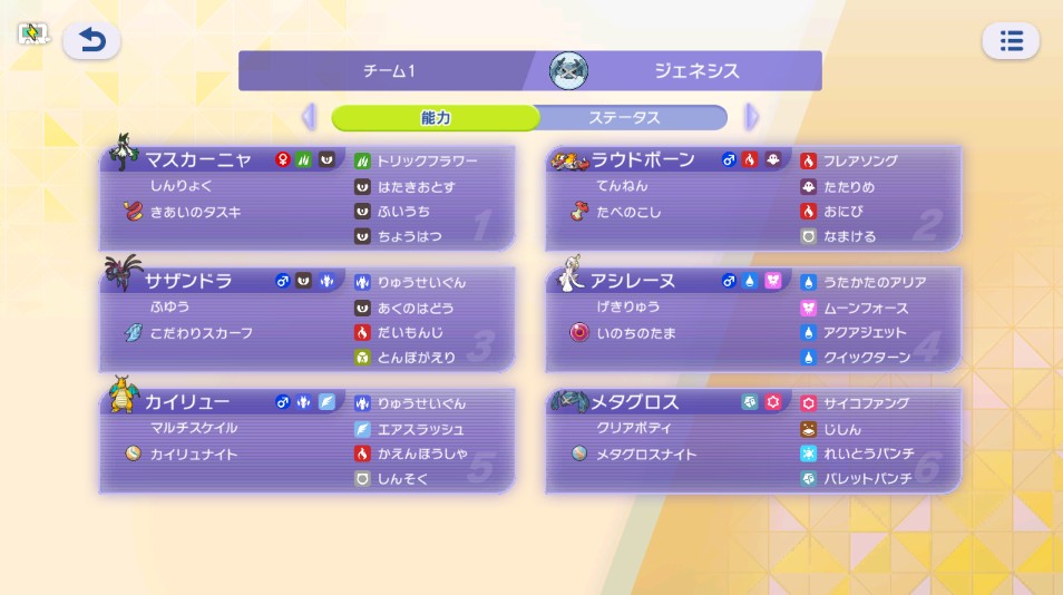 Rinka_A_262PD_P's tweet photo. #ポケモンチャンピオンズ のランクマ編成で悩んでいる人、これ使ってみな。めちゃ強で飛ぶぞ。

・安定と信頼のサザンドラ＆メガメタグロス
・サザングロスを補完するアシレーヌ
・メガバシャーモを完全に止めるラウドボーン
・グロスで重い相手にはメガカイリュー
・実は便利なタスキマスカーニャ https://t.co/AYeizTEFY3