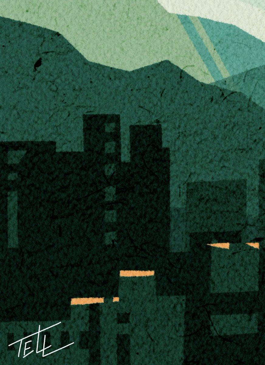 tell_art_'s tweet photo. 【北の瞬き画廊  | 新作】
「夕暮れ前のベランダ」

天気がいい日はベランダに出て、空や遠く��山々、街を照らす光を眺めます

札幌は空気が澄んでるので山も光も美しくくっきりと目に映ります https://t.co/Rizo3yJqm4