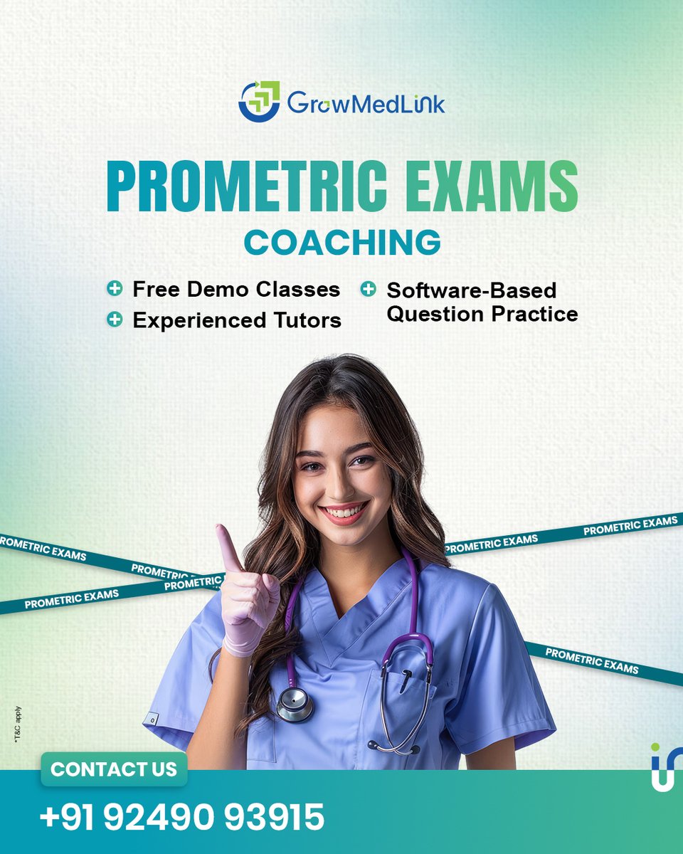 growmedlink's tweet photo. Pass Prometric Exams on your FIRST ATTEMPT! 🎯
Crack your exam with GrowMedLink! Join our online classes featuring Free Demo Classes, Experienced Tutors & Software-Based Question Practice.
📞 +91 92490 93915
#PrometricExams #GrowMedLink #FirstAttempt #MedicalExams https://t.co/TEzZmWu7lG