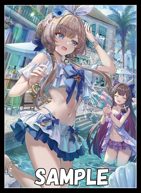 midnightblue032's tweet photo. 【C108/夏コミ/WEB頒布/新作告知8】
水着サンドローネ＆コロンビーナのスリーブとプレイマットになります。
イラストレーターはtorinoさん（@TorinoAqua）です。 https://t.co/wGGWeMYlRK