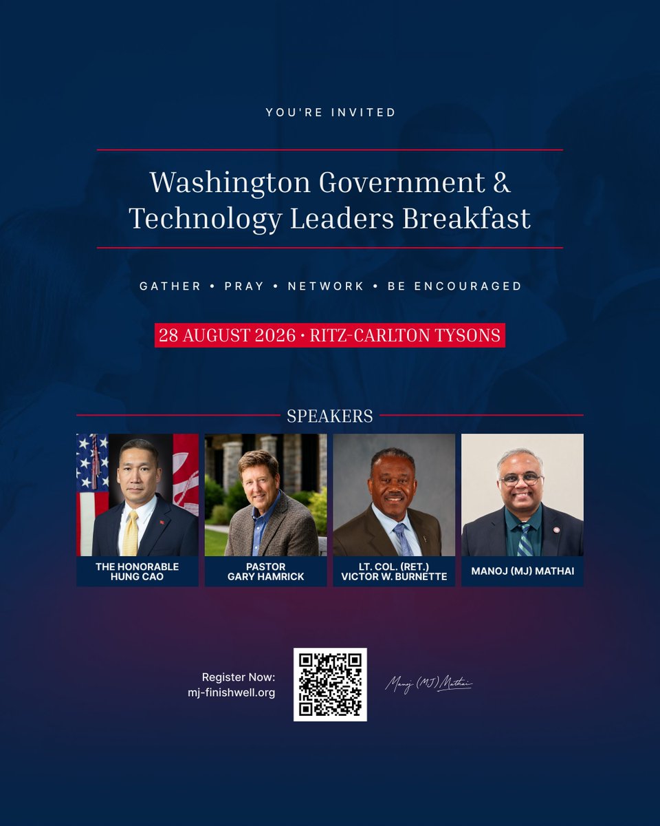 MJ_FinishWell's tweet photo. In 2023, I survived Stage 3/4 kidney cancer.

That journey reminded me that meaningful relationships matter.

Join me for a morning of networking, prayer, worship, and encouragement.

Register: https://t.co/VMTKXxckjt

#FinishWell #ChristianLeadership #Networking https://t.co/OSeVjFX7nw