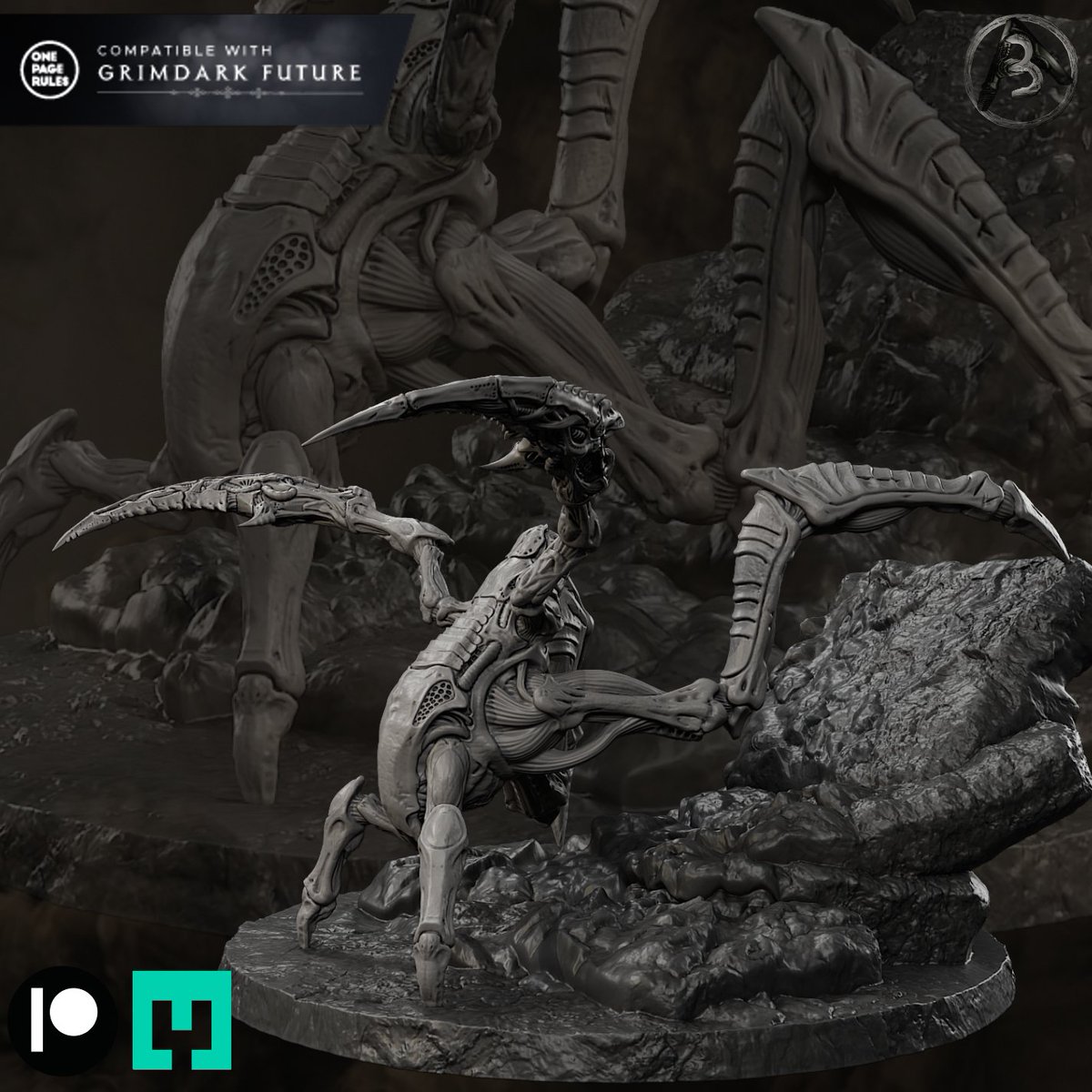 bLUARt8's tweet photo. Triarii Guard Stalker variant: terrain control through positioning. Fast. Agile. Built for broken ground. Get it on Patreon or Tribes. https://t.co/6TZdh5tTjq
