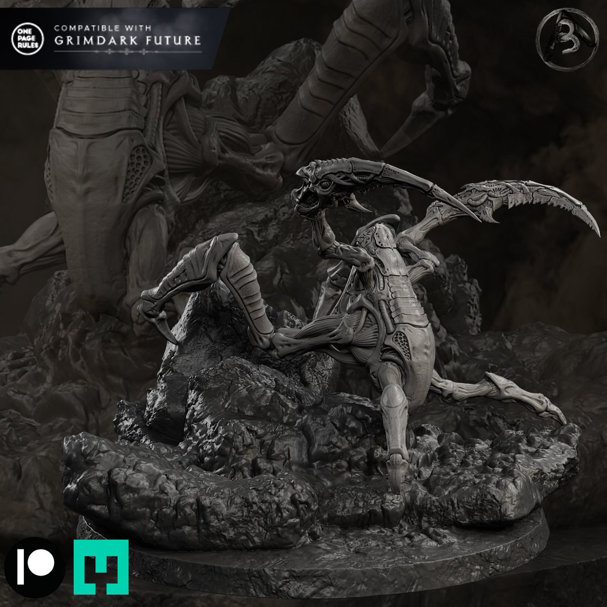 bLUARt8's tweet photo. Triarii Guard Stalker variant: terrain control through positioning. Fast. Agile. Built for broken ground. Get it on Patreon or Tribes. https://t.co/6TZdh5tTjq