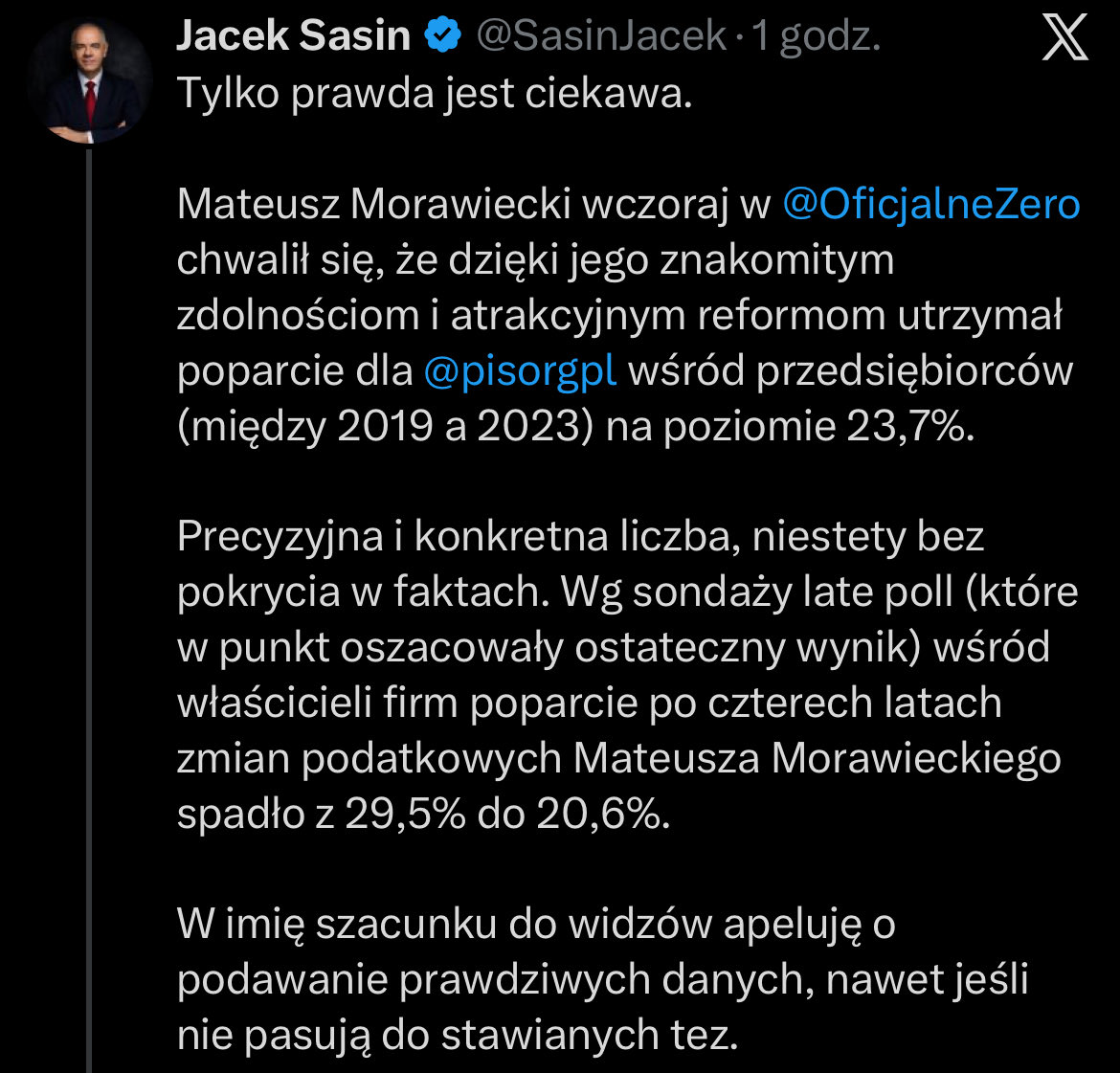 Darth_is_Vader's tweet photo. .@SasinJacek udowadniający jakim złym premierem rządu PiS był @MorawieckiM. Słodkie. https://t.co/J9PiROqCFR