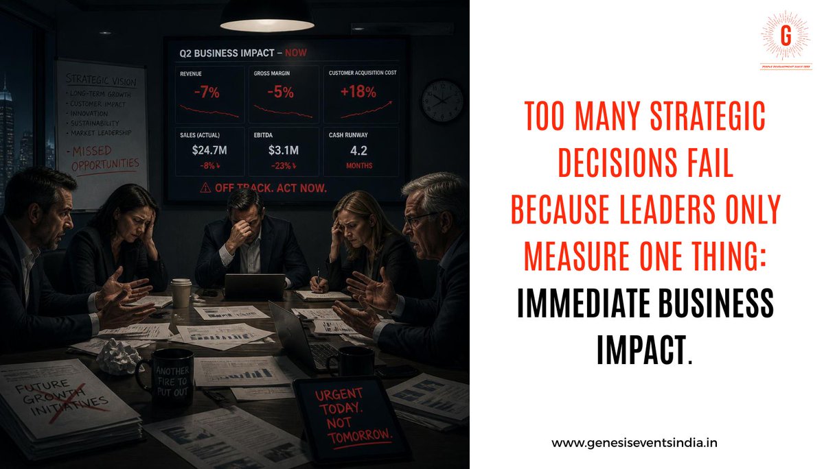 genesiseventsin's tweet photo. Too many strategic decisions fail because leaders only measure one thing: immediate business impact.

visit : https://t.co/GSFkTAqO7j 
#genesiseventsindia #sixvaluemedals #debono #Leaders #CMO #CHRO #learning #CPO #HR #Innovation #creativity #thinking https://t.co/a3ForUb92L